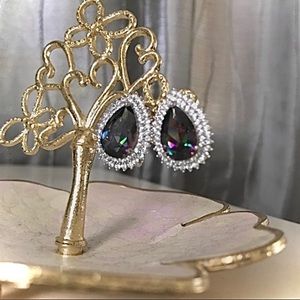🪞 mystic topaz gemstone teardrop statement earrings